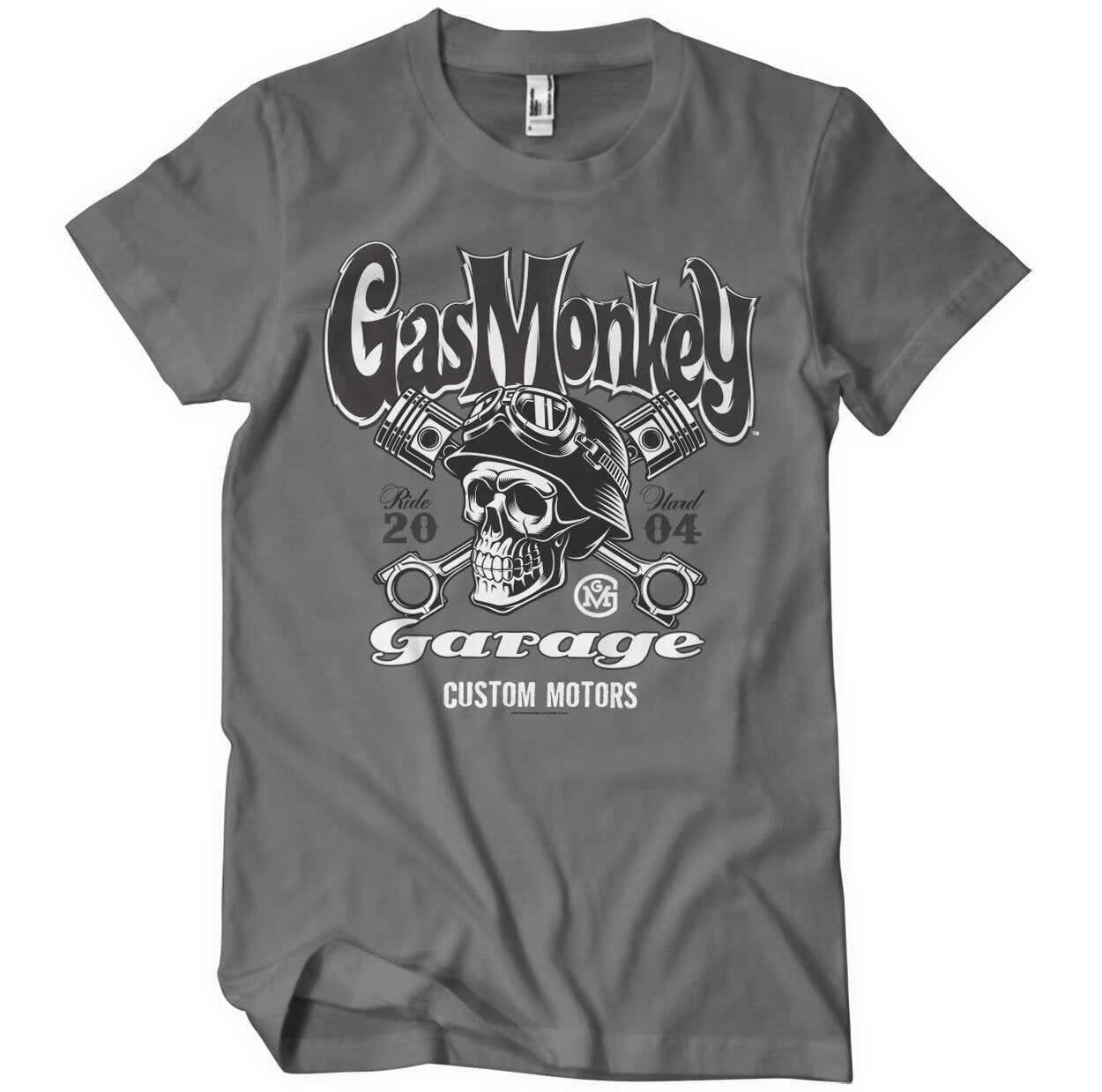 Officially Licensed Gas Monkey Garage – Custom Motors Skull Mens T-Shirt