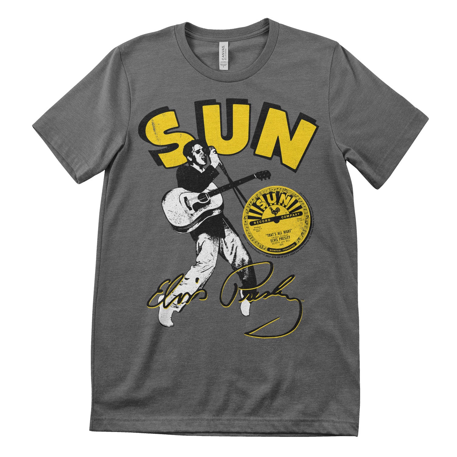 Camiseta con licencia oficial de Elvis Presley - Sun Records para hombre - Imagen 2 de 7