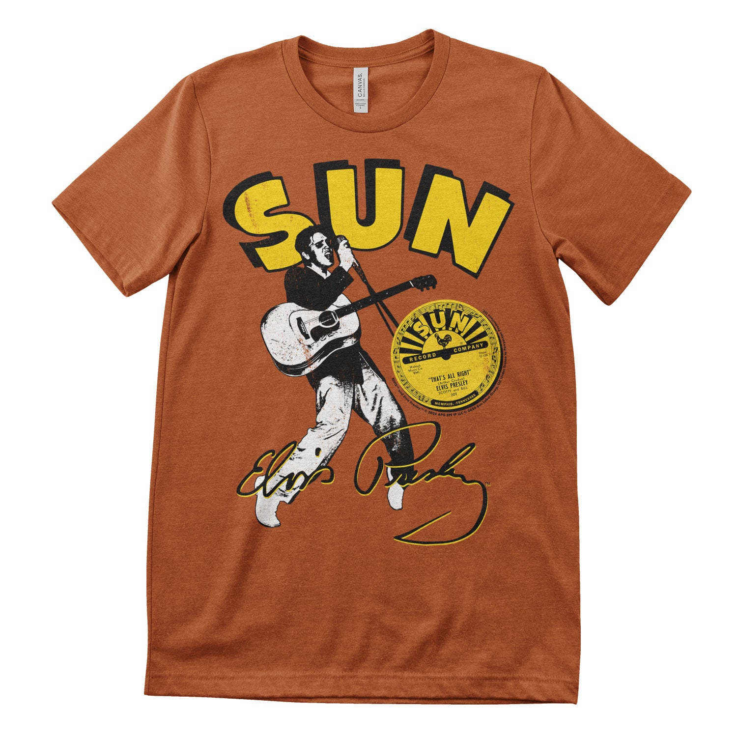 Camiseta con licencia oficial de Elvis Presley - Sun Records para hombre - Imagen 3 de 7