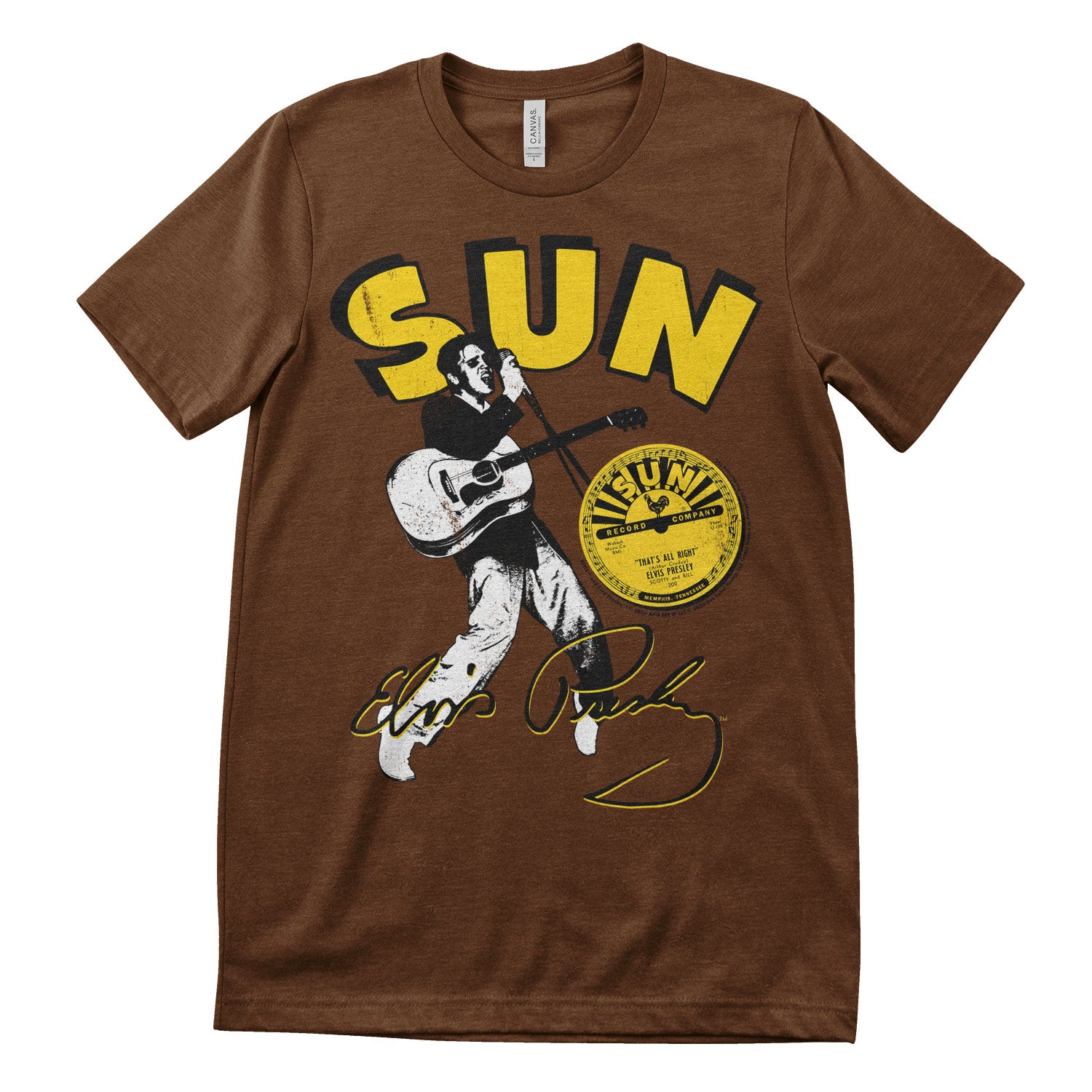 Camiseta con licencia oficial de Elvis Presley - Sun Records para hombre - Imagen 4 de 7