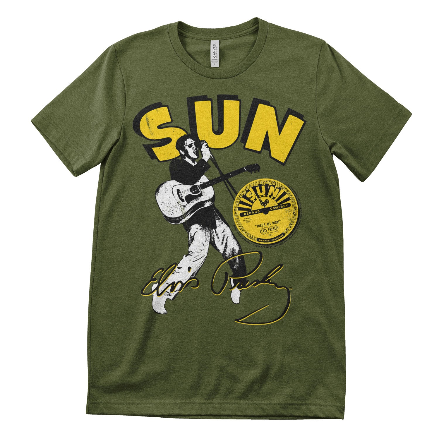 Camiseta con licencia oficial de Elvis Presley - Sun Records para hombre - Imagen 5 de 7