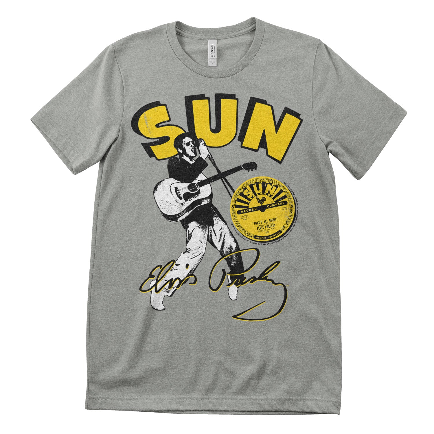 Camiseta con licencia oficial de Elvis Presley - Sun Records para hombre - Imagen 6 de 7