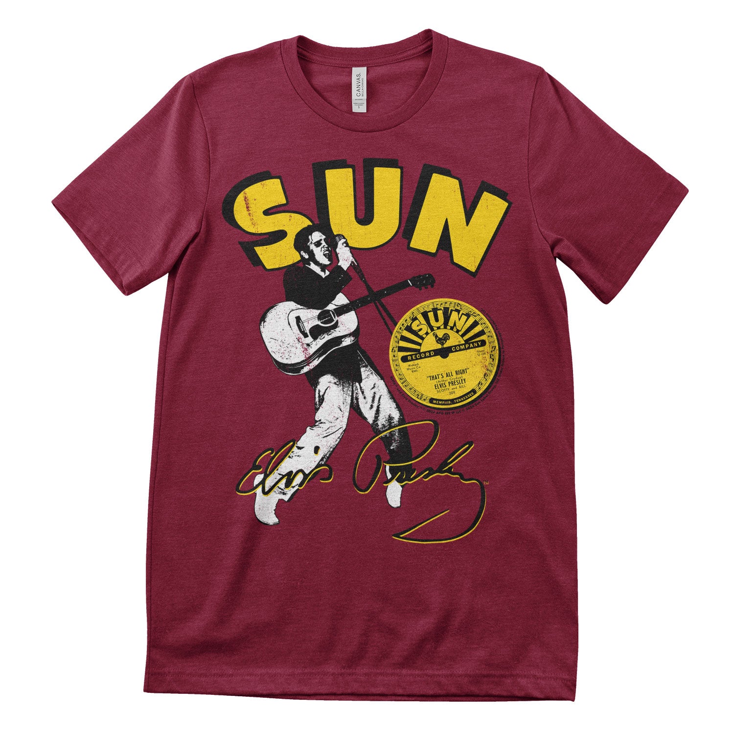 Camiseta con licencia oficial de Elvis Presley - Sun Records para hombre - Imagen 7 de 7